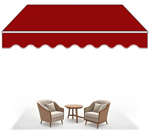 TDSYOCG 5x1.5/5x2/5x2.5/5x3m Store Banne Manuel RéTractable en Alu avec Angle Ajustable, Store Exterieur Terrasse avec Manivelle, Aluminium Et Polyester, Auvent De Terrasse