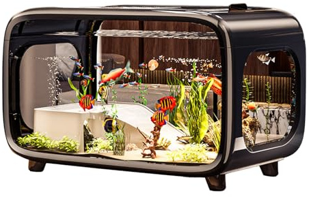 Aquarium | Betta Aquarium Landschaft,Heller Lebensraum Für Wasser-Pflanzen Schnecken Wasserschildkröte Betta