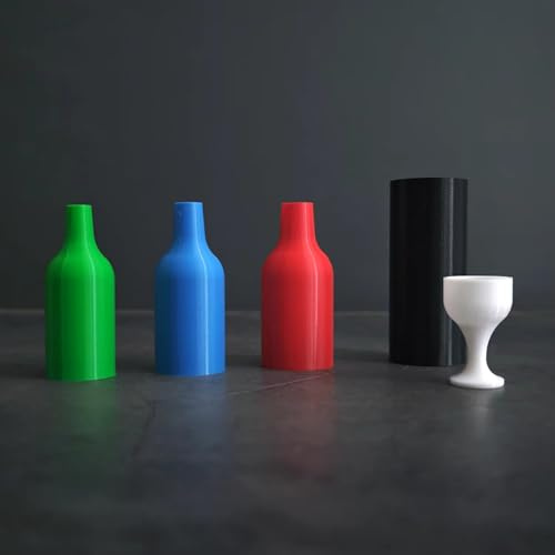MOMOMAGE Mini-Becher und Flaschen, Zaubertricks, Flasche, Farbwechsel, verschwindet zu Tassen, erscheinende Illusionen, Nahaufnahmen, Gimmicks, Mentalismus-Requisiten