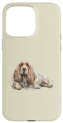 Beautiful Watercolor Cocker Spaniel Portrait Case for iPhone 15 Pro Max