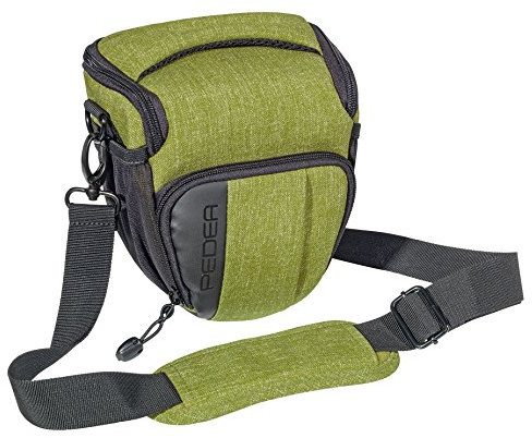 PEDEA DSLR-Kameratasche Fashion mit Displayschutzfolie für Olympus E-M5 Mark II Pen E-PL8 E-PL9 / Canon EOS M50 / Nikon D5600 D7500 / Panasonic G9 G70 G81 GX8 / Fujifilm X-T3 X-T100, Gr. M grün