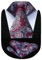 HISDERN Herren Krawatte Blumen Paisley Krawatte & Einstecktuch Set Burgund Weip