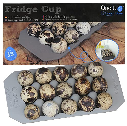 federgold® Fridge Cup Grey – Silikon Eierhalter für 15 Wachteleier | Platz für 15 Wachteleier – hygienischer Silikon-Eierhalter, spülmaschinengeeignet, rutschfest & wiederverwendbar