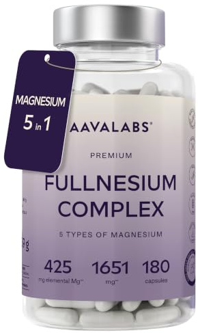 High Strength Magnesium Supplements for Women and Men -1651mg per Daily Dose (425mg Elemental) - Chelated Magnesium Glycinate, Citrate, Malate, and Oxide - 180 Capsules - Vegan