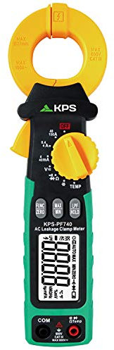 KPS -PF740 Pinza di perdite TRMS AC Max 150A, 4000 conti, tensione AC/DC 600 V, corrente AC 150 A, resistenza 40 MΩ, capacità 40 μF e temperatura, cat. III 600 V