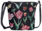Signare Tapisserie Kleine Tasche Damen, Handtasche Damen Klein, Reisepass Tasche, Mini Handtasche mit Blumenmustern (Tulpe schwarz)