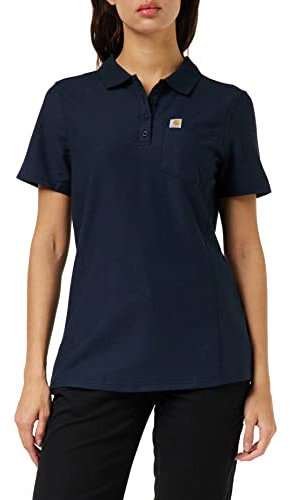 Carhartt, Women's, W Relaxed Fit Midweight Short-Sleeve Pocket Polo, Navy, M