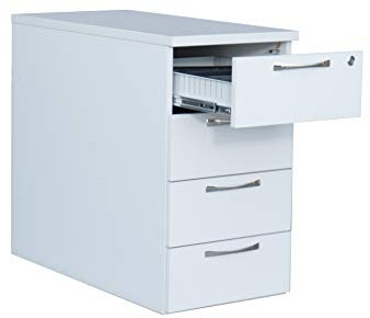 Holz-Standcontainer ECO, Bürocontainer, 4 Schubladen, 724 x 405 x 800 mm, Lichtgrau 391200