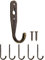 Fuxxer® 5x Massive Eisen-Haken, Garderoben-Haken, Antikes Messing Bronze, 5er Set
