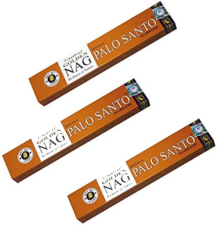 Golden Nag Palo Santo x 3 Schachteln | 45 Räucherstäbchen Vijayshree Palo Santo