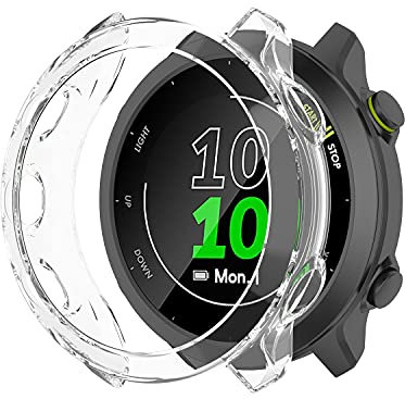 BoLuo Funda Silicona para Garmin Forerunner 55,Funda Caso Smartwatch, Flexible Protectora Cover,Funda Reloj Ultra Clear TPU Case Protectora para Garmin Forerunner 55/158 Watch Accessories (Blanco)