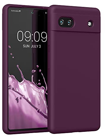 kwmobile Housse Compatible avec Google Pixel 6a Coque - Housse de téléphone Protection Souple en TPU Silicone - Bordeaux Violet