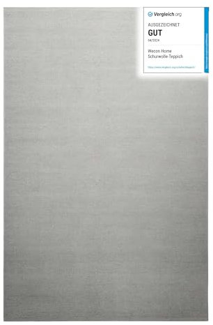 Wollteppich handgewebt - wertvoller, nachhaltiger, Teppich bestens geeignet fürs Wohnzimmer, Schlafzimmer und Kinderzimmer, Handwebteppich aus Schurwolle - Perpignan - 80 x 150 cm, Grau