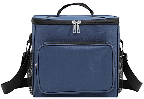 VIONNPPT 10L Kühltasche Thermotasche, Picknicktasche Isoliertasche Lunch Taschen, Geeignet für Camping Reise Familientreffen, Verstellbarer Schultergurt (Navy blau)