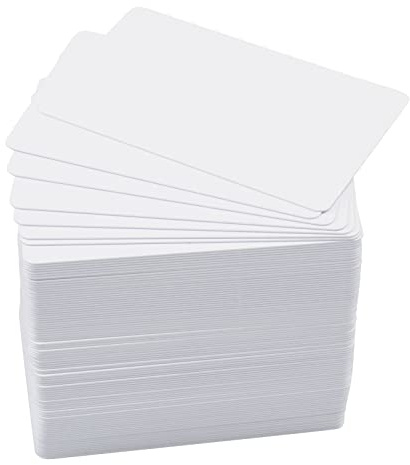 CAETOUNG CR80 30 mm Premium-PVC-Karten, weiße Kunststoffkarten für Foto-ID-Ausweis-Drucker, 100 Stück
