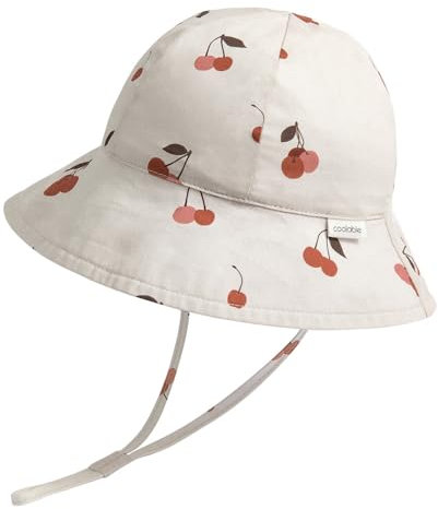 coolable Kinder Sonnenhut - Verstellbarer und Faltbarer Sommer-Sonnenhut mit breiter Krempe, UPF 50+ UV-Schutz für Babys und Kleinkinder - Kirsche 4-6 Jahre