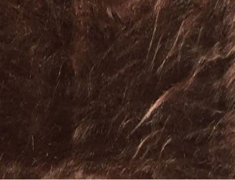 Zottelstoff Largo 0,5m - extra langem Flor/Zottel von 6cm - Ökotex Standard und Waschbar Fellimitat Flokatistoff Kuschelstoff Meterware (Braun)