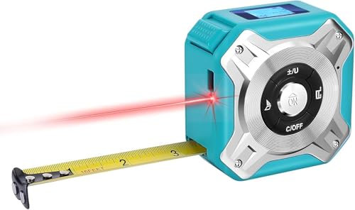 DEWIN 2 in 1 Digital Tape Measure, Digital Laser Distance Meters with LCD Backlight & Self-Locking, 40m Rechargeable Laser Measurement Tool & 5m Tape for Area Volume Distance Pythagorean Measurement