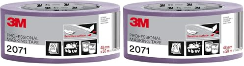 3M Professional Masking Tape 2071, Sensitive Surfaces, Purple, 48 mm x 50 m, 1 Roll/Pack (Pack of 2)