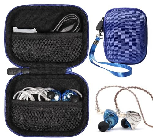 CaseSack case for KZ ZS10 Pro, Linsoul 4BA+1DD 5 Driver in Ear Monitor, HiFi Metal Earphones (Blue)