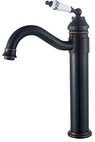 Namuoto Robinet Lavabo Rétro Noir Haut, Mitigeur Lavabo Pivotant à 360°Robinet Salle Bain, Mitigeur Salle de Bain, Laiton