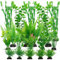 JABNOW 18 Pezzi Piante Artificiali Acquario Piante Finte per Acquario, Plastica Piante per Acquario, Piccole Decorazioni Artificiali Set di Piante d'acquario Decorazioni per Acquari