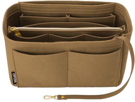 OPPOSHE Geldbörsen-Organizer-Einsatz für Handtaschen, weicher Filztasche, Organizer für Tragetasche, Handtaschen-Organizer, kompatibel mit LV, Coach, MK, Kate Spade, Goyard, Longchamp, Braun L