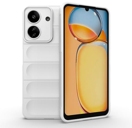 TINGYR Case for Xiaomi Poco C65, Ultra Slim Flexible TPU Shock Absorption, Anti-Scratch,Durable Premium Flexible Rubber Cover, Cover for Xiaomi Poco C65 Smartphone.(White)