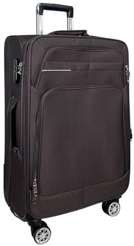 MY TRAVEL BAG Stoff Reisekoffer Trolley Erweiterbar mit Zwillingsrollen (M/L/XL/XXL oder 4er Set) Weichgepäck (Coffee, Handgepäck (55cm))