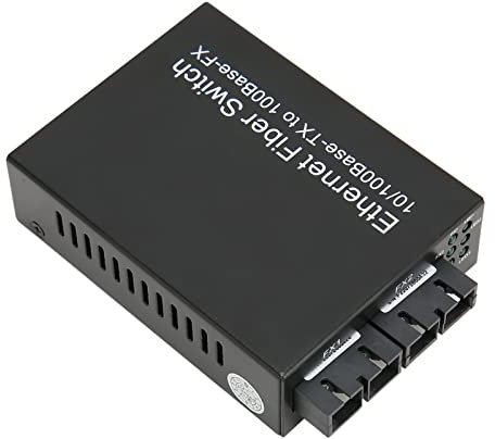 Convertidor de Medios Monomodo de Fibra Dual, Extensión de Red Ethernet hasta 25 Km, Cable de Fibra óptica a SC, Transceptor de Fibra óptica RJ45 para Cable CAT5E CAT6, Plug and