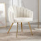 chairus Fauteuils de Salon Rembourrés en Fausse Fourrure Chaises pour Chambre avec Pieds en Métal (Blanc)