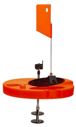 DONGKER Eisangel-Tip-Up, Eisangelrute mit roter Flagge, frostsicher und fluoreszierend, 10,5 Zoll, Eisangelzubehör, Abdeckung zum Eisangeln