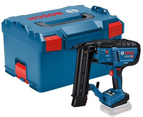 Bosch Professional 18V System Chiod. legno GNH 18V-50 M (modalità azion. sing./ripetizione, idonea per chiodi: 16-54 mm, 18 ga (1,2 mm) e angolo di inclinazione di 0°, senza batterie, in L-BOXX)