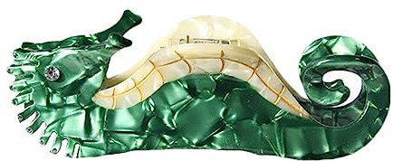 YOUNAFEN Seepferdchen-Haarspange, Tier-Haarklammer für dickes Haar, großer Griff, Haarklammern für Frauen, starker Halt, Haarschmuck, Grün