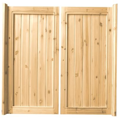 Massivholz-Innenschwingtür mit automatischer Schließfunktion und Edelstahl-Scharnieren für Bartheken, Küchen und Treppen, 90 x 85 cm