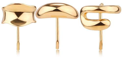 3stk Haarspangen Starkem Halt für Pferdeschwänze, Haarspangen mit Starkem Halt Pferdeschwanzmanschette Metall-Haargummis Gebogene Haarnadel Pferdeschwanz-Haarschnallen für Frauen (Golden)