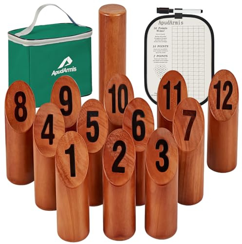 ApudArmis Wooden Tossing Game Set, Portable Outdoor Lawn Game for Family