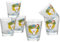 Baroni Home Lot de 6 Verres à Eau avec Décoration Colorée Imprimée, Gobelets en Verre Coloré Fabriqués en Italie, Verres Lavables au Lave-Vaisselle, 25 cl, Lady City