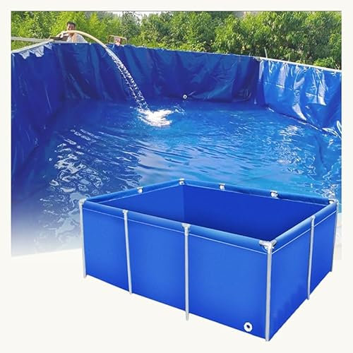 PFCDZDU Pieghevole Laghetto per Pesci, Tela in PVC Laghetto Fuori Terra, Laghetto Riproduzione Telaio Incluso, Esterno Acquario per Koi per Irrigazione da Giardino(2x2x0.9m)