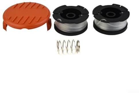 Lot de 2 bobines de rechange pour fil de débroussailleuse Black & Decker GLC3630L GLC3630L20 (2 bobines + 1 capuchon + 1 ressort)