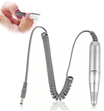 Taladro de uñas eléctrico, 35000rpm 12V 2,1mm interfaz máquina eléctrica de taladro de uñas pulidor de uñas pieza de mano herramienta de arte portátil para manicura y pedicura salón de belleza