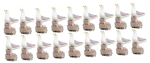Toyvian 3 Sätze Simulation Möwenornamente Landschaftsmöwenfigur Dekorativer Vogel Mini Möwen Basteln Riesige Möwe Nautisches Winzige Miniatur Möwen 6 Stücke * 3