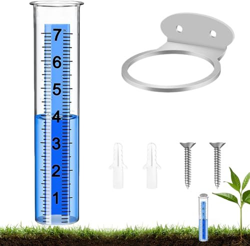 Arroopu Regenmesser Für Garten - Frostsicherer Regenmesser Mit Großen Zahlen | Durchsichtige Anzeige Mit Gut Ablesbarer Skala Für Garten Wetterüberwachung Bewässerung