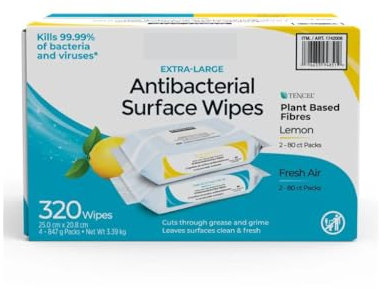 Fakhri Antibacterial Surface Wipes – 4 x 80 (320 Wipes) | Kills 99.9% of Germs, Multi-Surface Cleaning for Home, Office & Travel