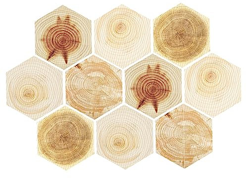 Gatuida 10 Stück Sechseckige Bodenaufkleber PVC für Badezimmer und Küche und Selbstklebend Dekorative Fliesenpaste