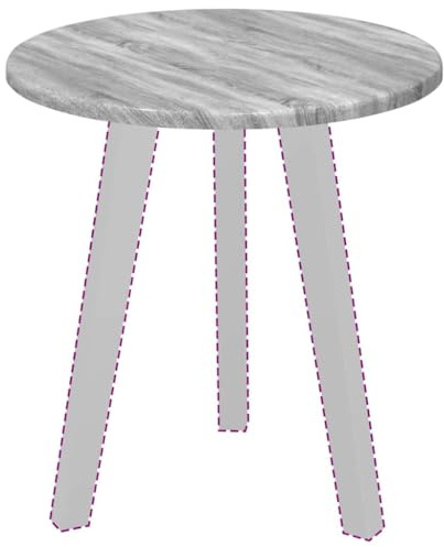 vidaXL Table Top Grey sonoma Ø 40 x 1.5 cm Engineered Wood, Round, Modern Table Top, Durable Indoor, Minimalist Design Wood, Custom Surfaces for Contemporary Furniture