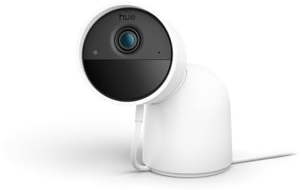 Philips Hue Secure Desktop Security Camera with Stand, White | 1080p HD Live Stream,Indoor and Outdoor Use, Easy to Install, Two-Way Communication, Bluetooth App Control, Smart Home