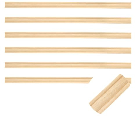 QUARKZMAN 6 Stück 15.75 Dekorative Holzleiste Unbehandelt Dreieck 15mm | 3D Holz Möbelleiste, Für DIY Basteln Heim Wand Schrank Regal Fenster Tür