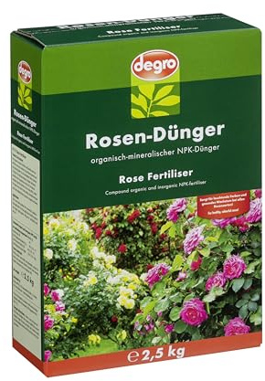 Degro Rosen-Dünger, oganische & mineralisch, versorgt Blühpflanzen mit Nährstoffen, farblos