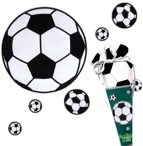 DOORIO 7 Stücke Schultüte Aufnäher Fußball Aufnäher Patches Bügelbild Kinder Aufbügelflicken für Schultüte Schulranzen Kleidung